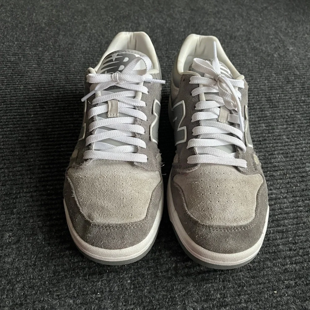 New Balance 480 Court Sneakers Mens 10 Grey White Suede Leather Low Top BB480LEC